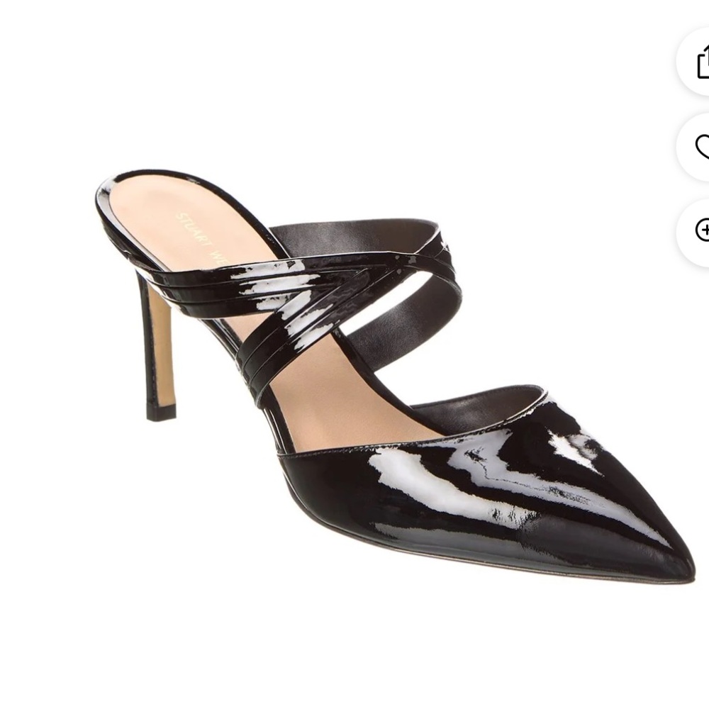 Stuart Weitzman Cutout Black Mule